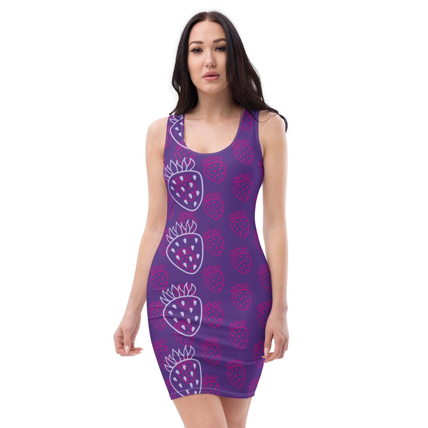 Strawberry Dream Women's Bodycon Dress - Viodiama Artistry