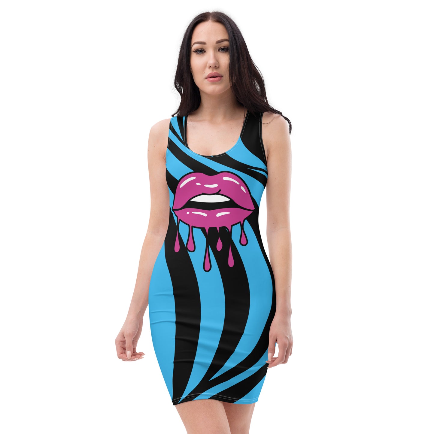 Lip Drips Women's Festival Bodycon Dress - Viodiama Artistry