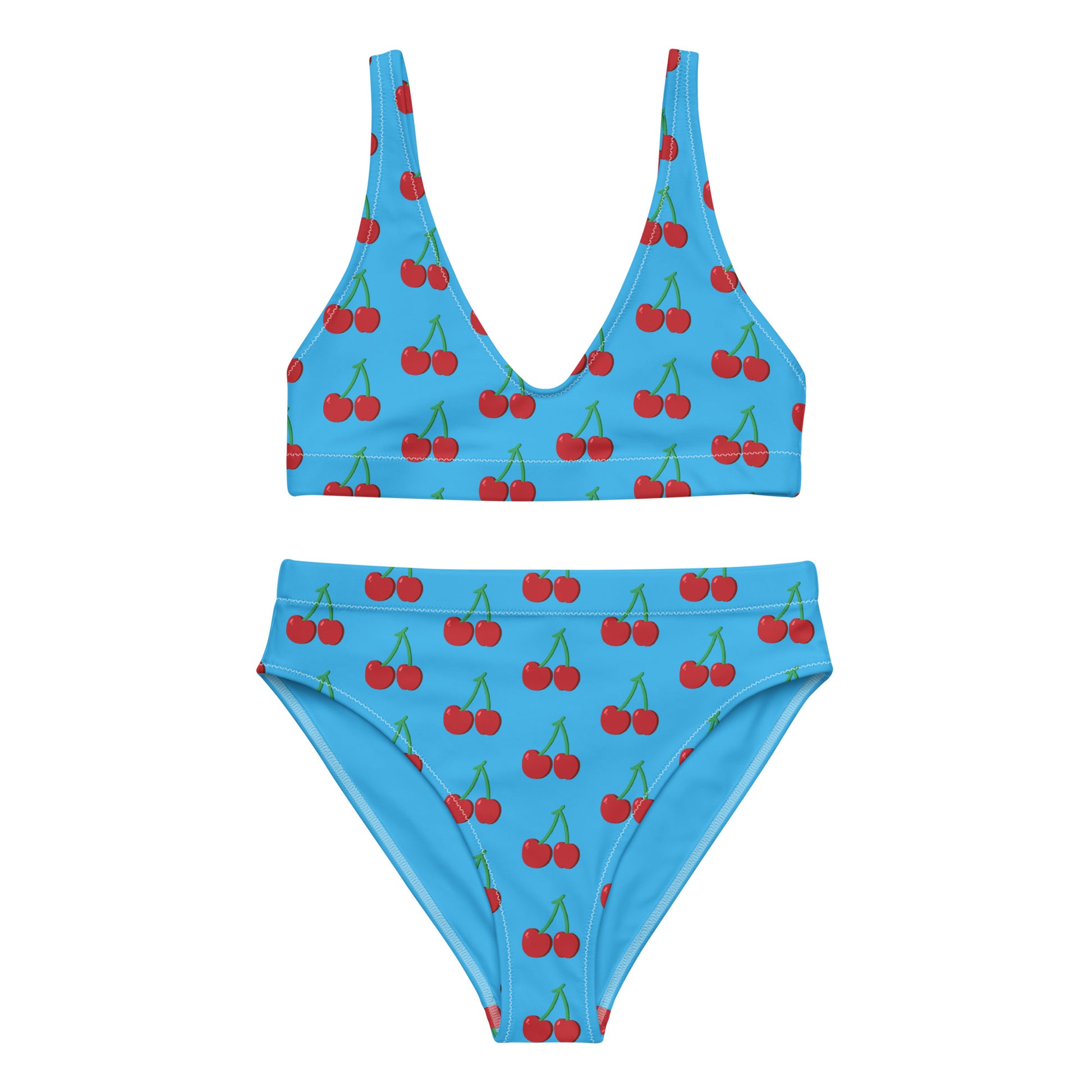 Red Cherries Women's High-Waisted Bikini - Viodiama Artistry