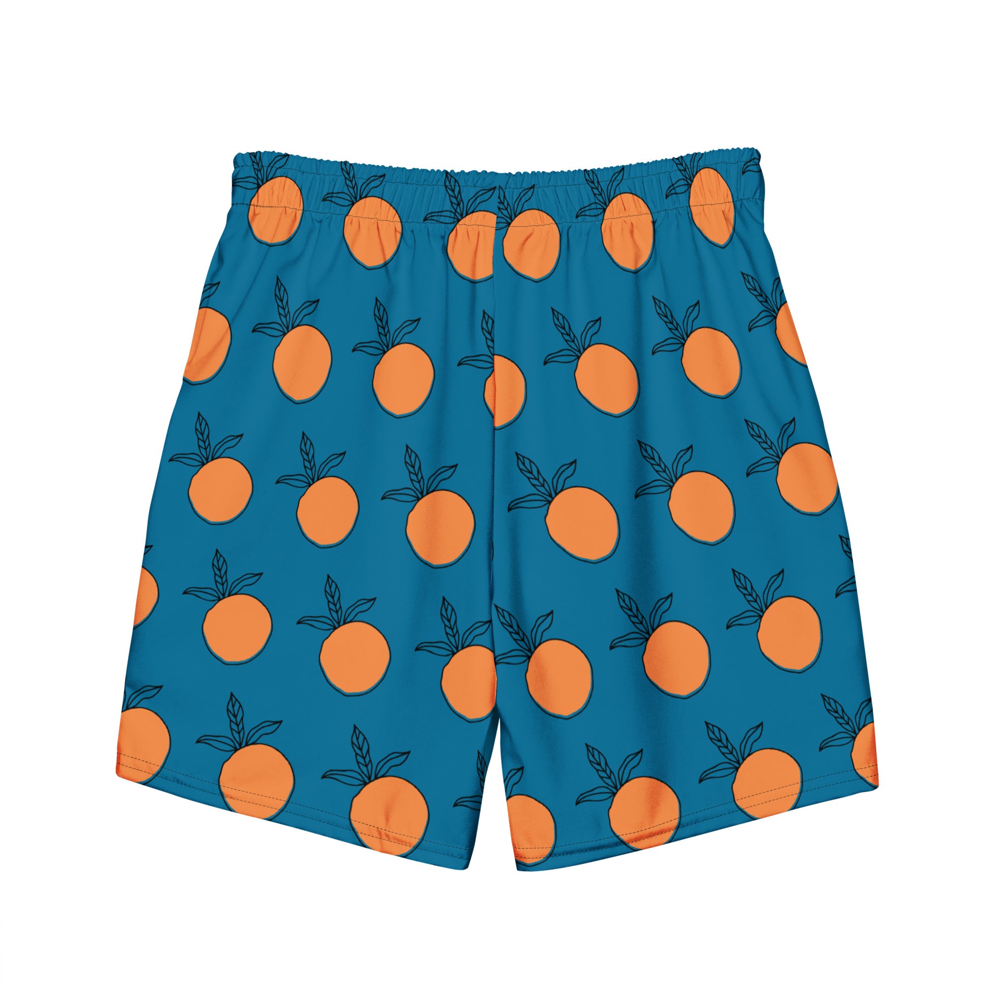 Orange You Happy Men's Festival Swim Trunks - Viodiama Artistry