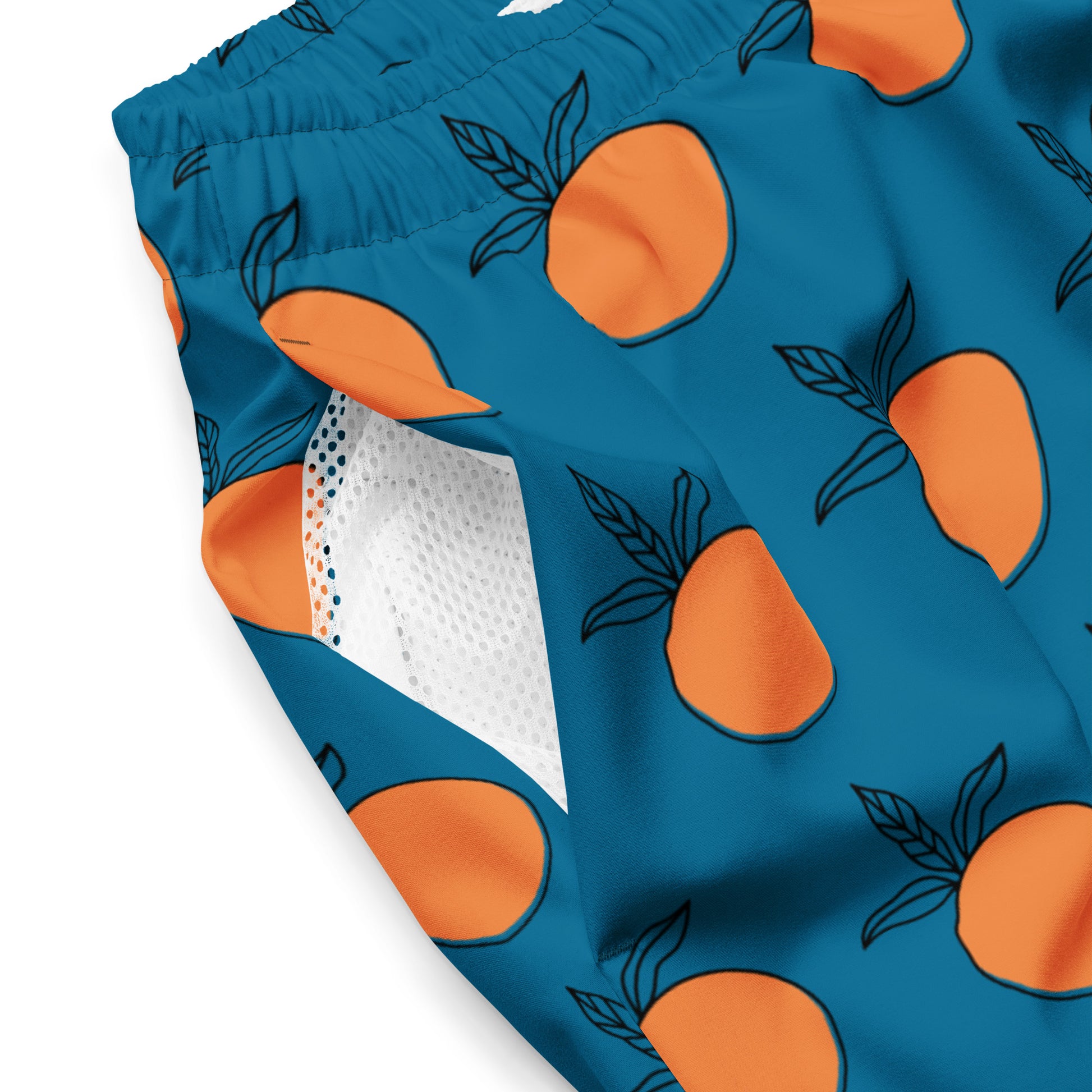 Orange You Happy Men's Festival Swim Trunks - Viodiama Artistry