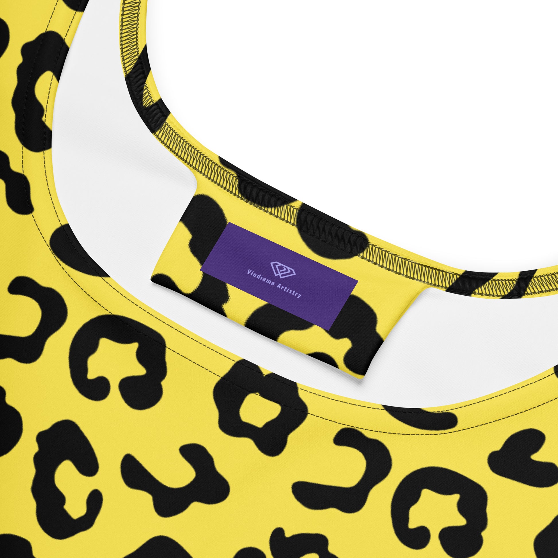 Yellow Leopard Women's Skater Dress - Viodiama Artistry