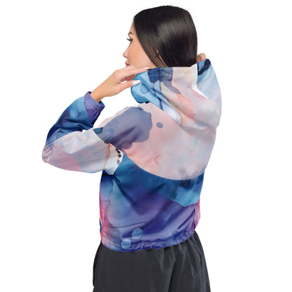 Watercolor Women’s Cropped Windbreaker Jacket