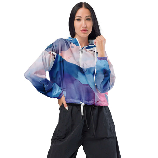 Watercolor Women’s Cropped Windbreaker Jacket