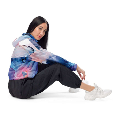 Watercolor Women’s Cropped Windbreaker Jacket