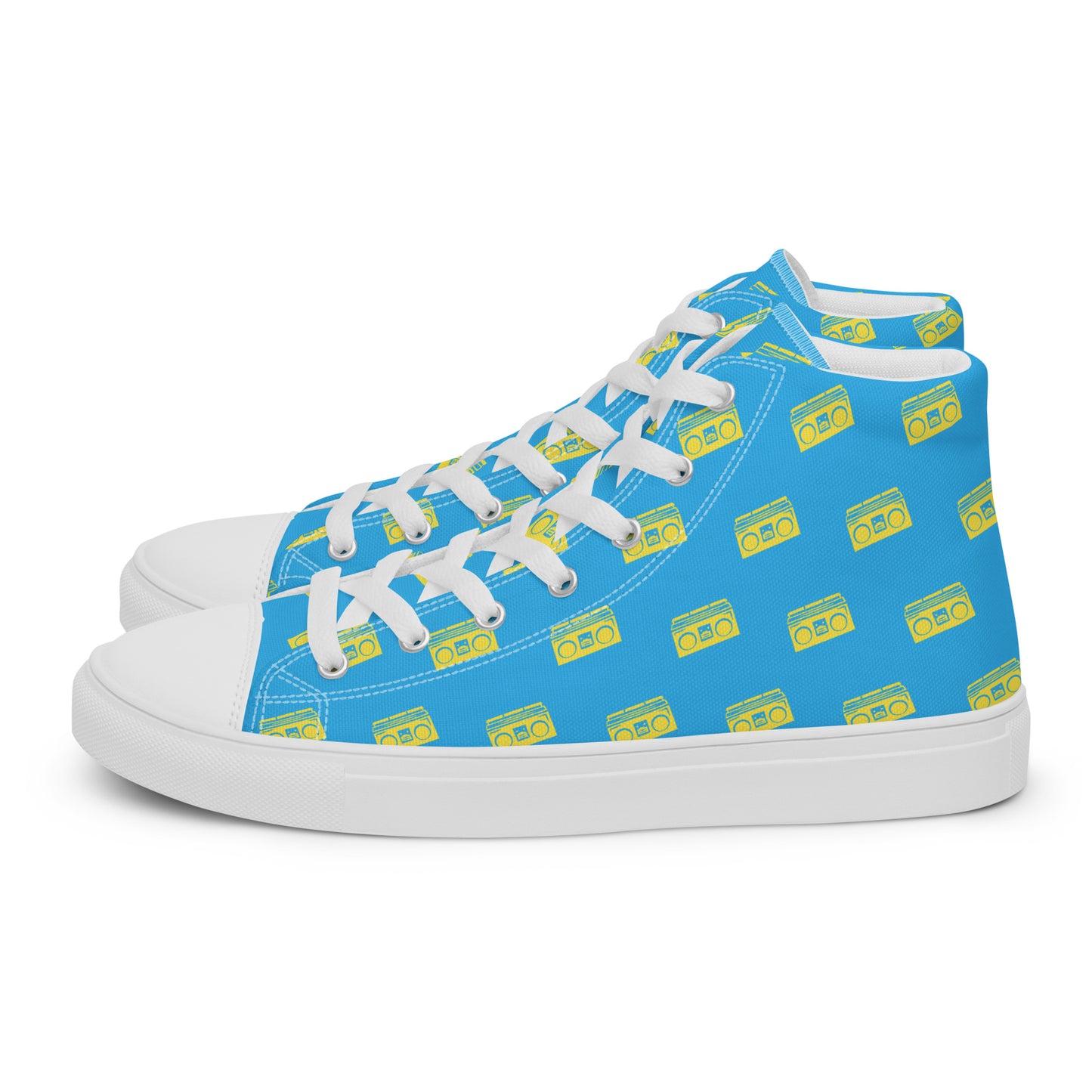 Boombox Men’s High-Top Canvas Shoes - Viodiama Artistry