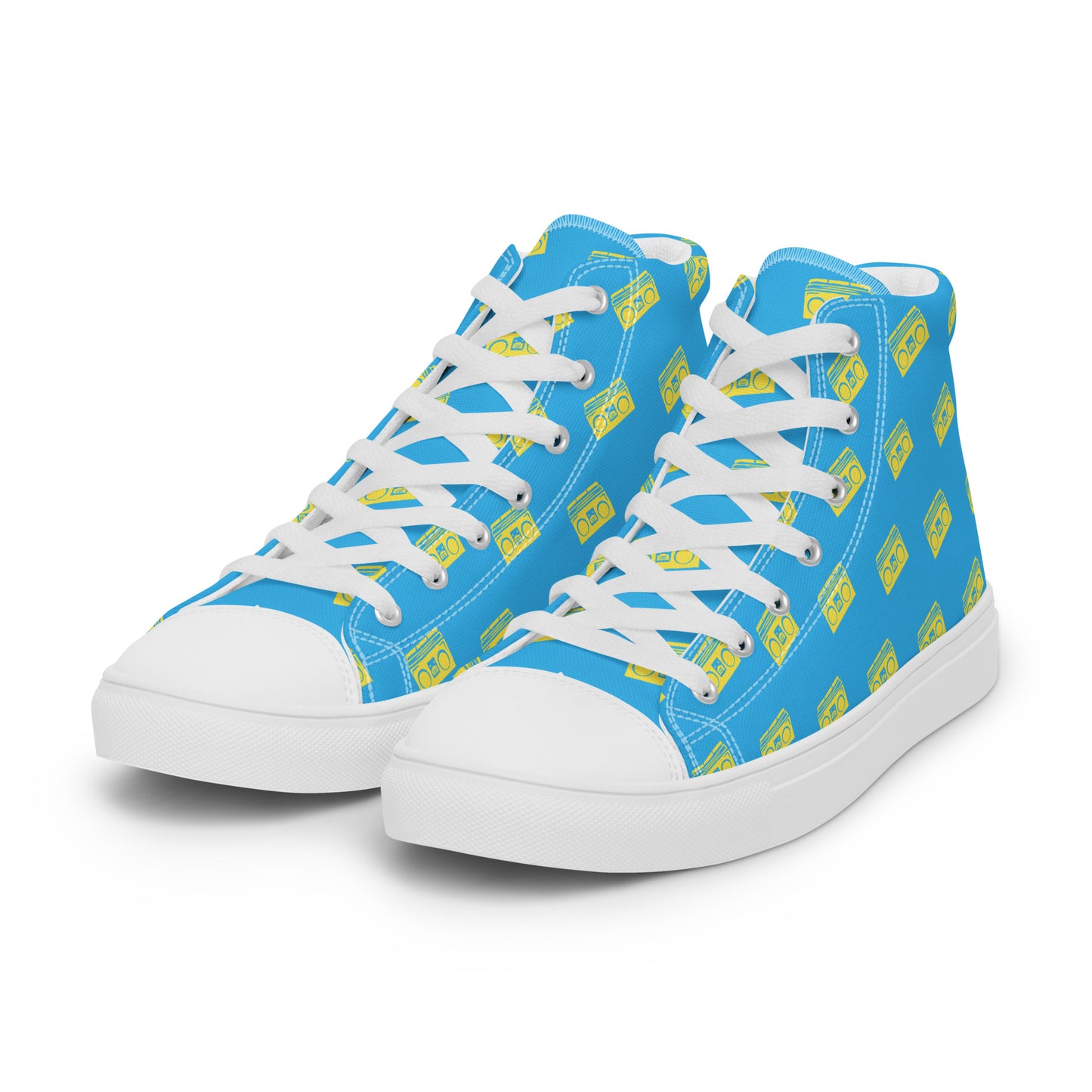 Boombox Men’s High-Top Canvas Shoes - Viodiama Artistry