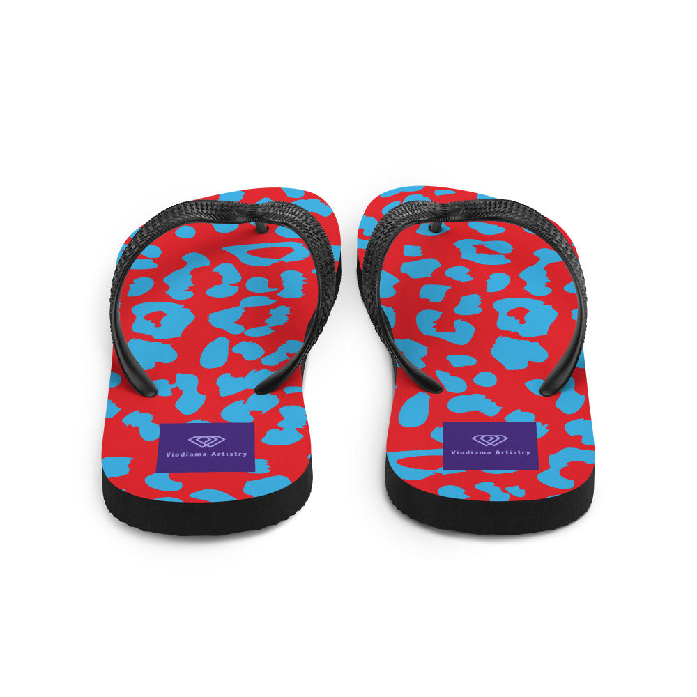 Jungle Leopard Women's Festival Flip-Flops - Viodiama Artistry