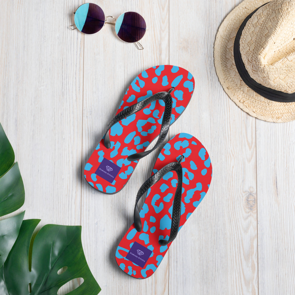 Jungle Leopard Women's Festival Flip-Flops - Viodiama Artistry