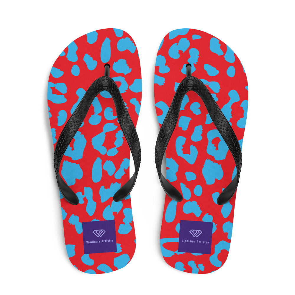 Jungle Leopard Women's Festival Flip-Flops - Viodiama Artistry