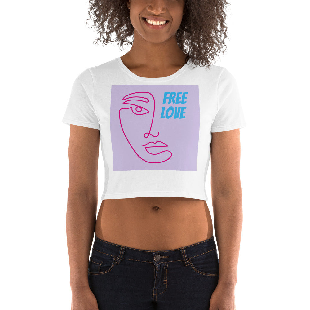 Free Love Women’s Crop Tee - Viodiama Artistry