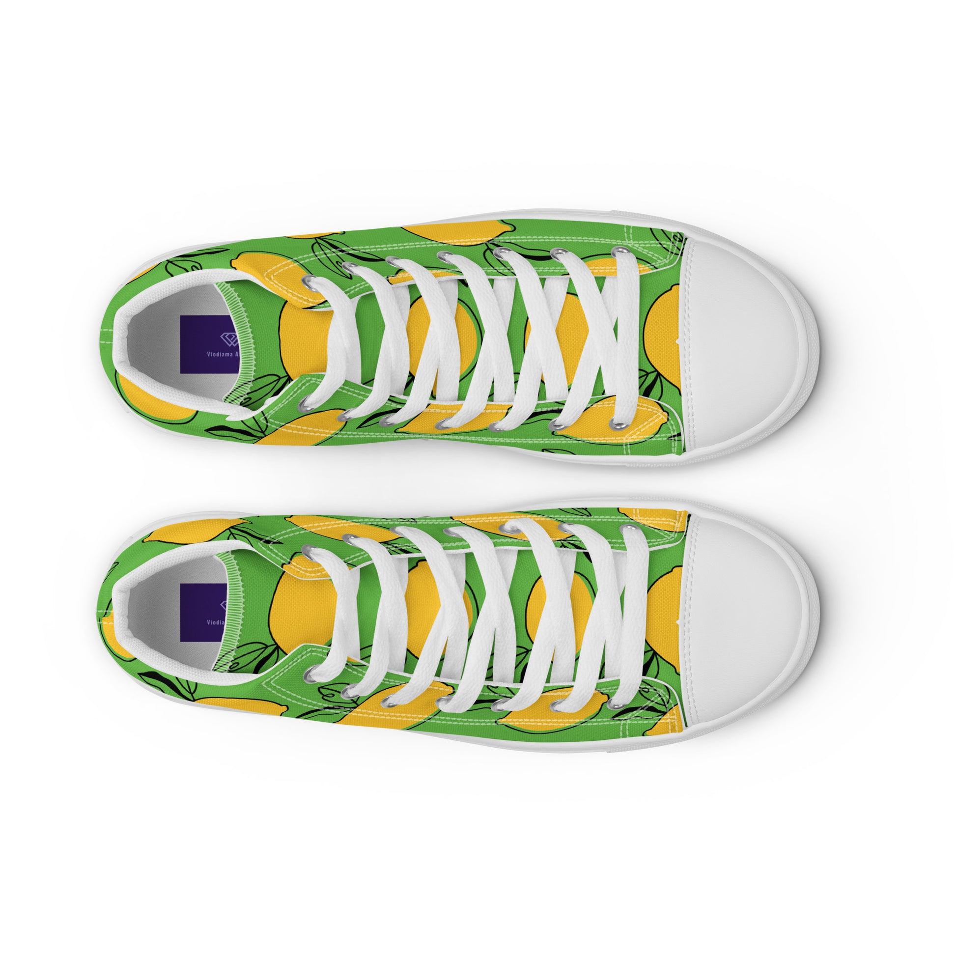 Fresh Lemons Women’s High-Top Canvas Shoes - Viodiama Artistry