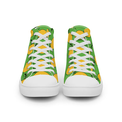 Fresh Lemons Women’s High-Top Canvas Shoes - Viodiama Artistry