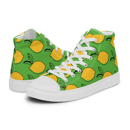 Fresh Lemons Women’s High-Top Canvas Shoes - Viodiama Artistry