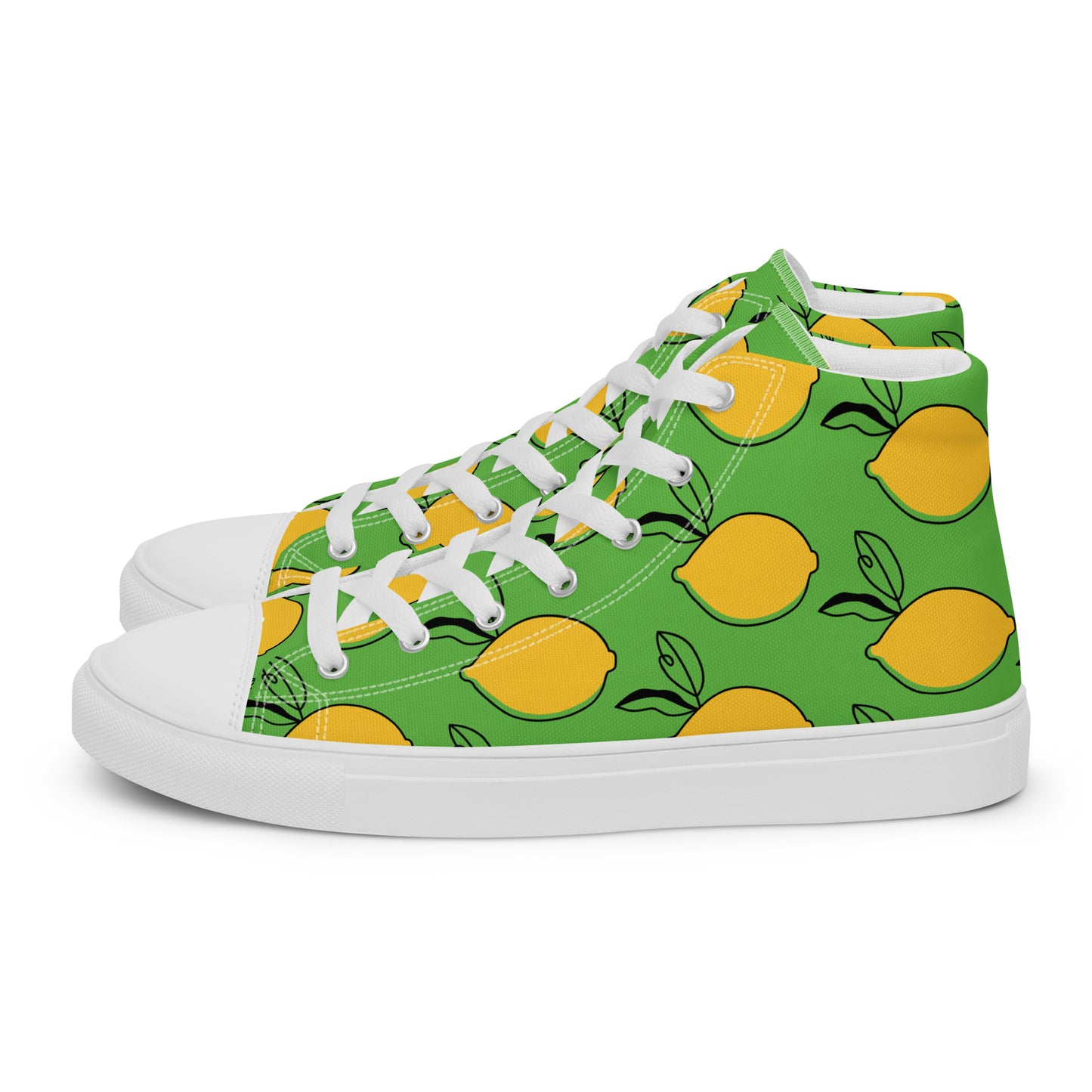 Fresh Lemons Women’s High-Top Canvas Shoes - Viodiama Artistry