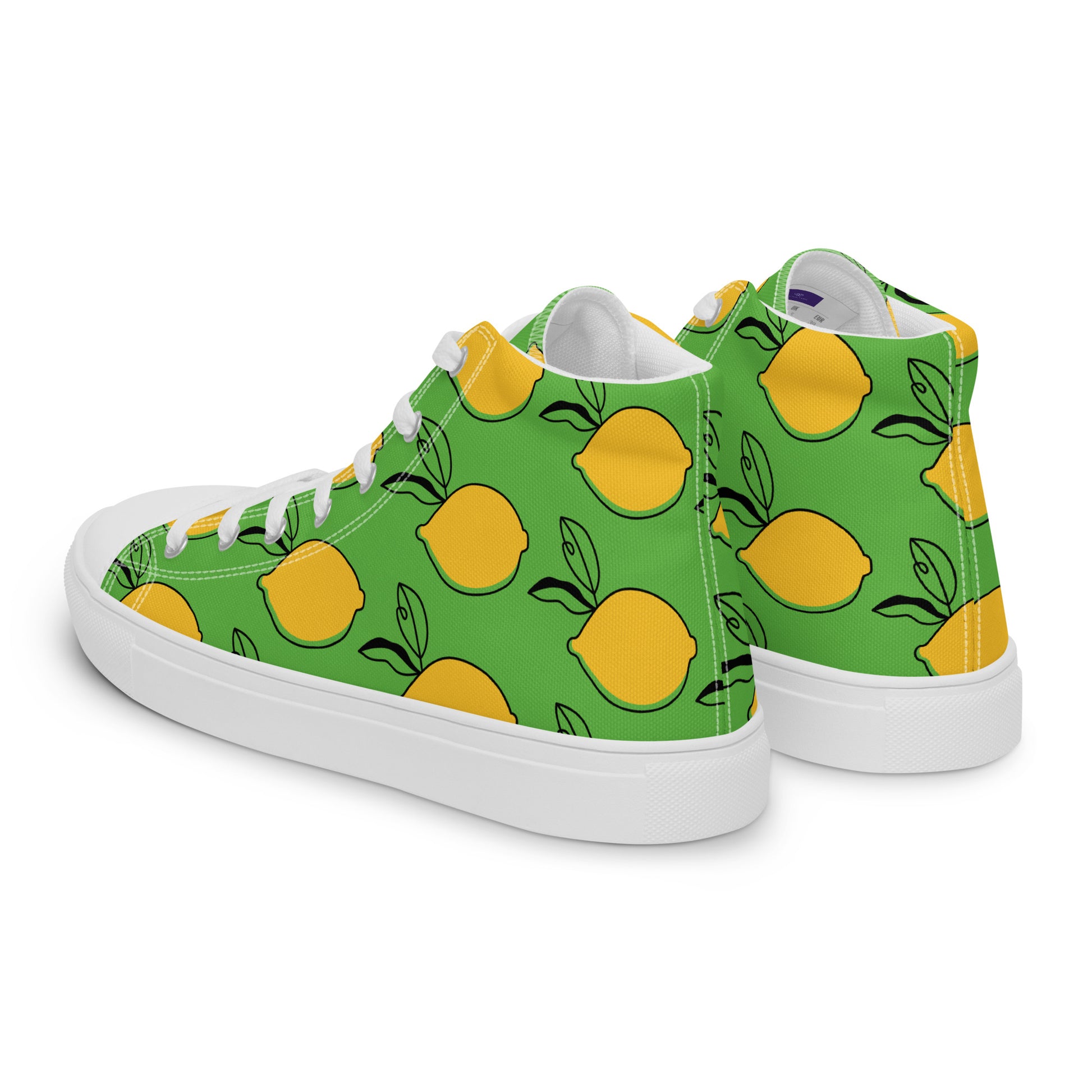 Fresh Lemons Women’s High-Top Canvas Shoes - Viodiama Artistry