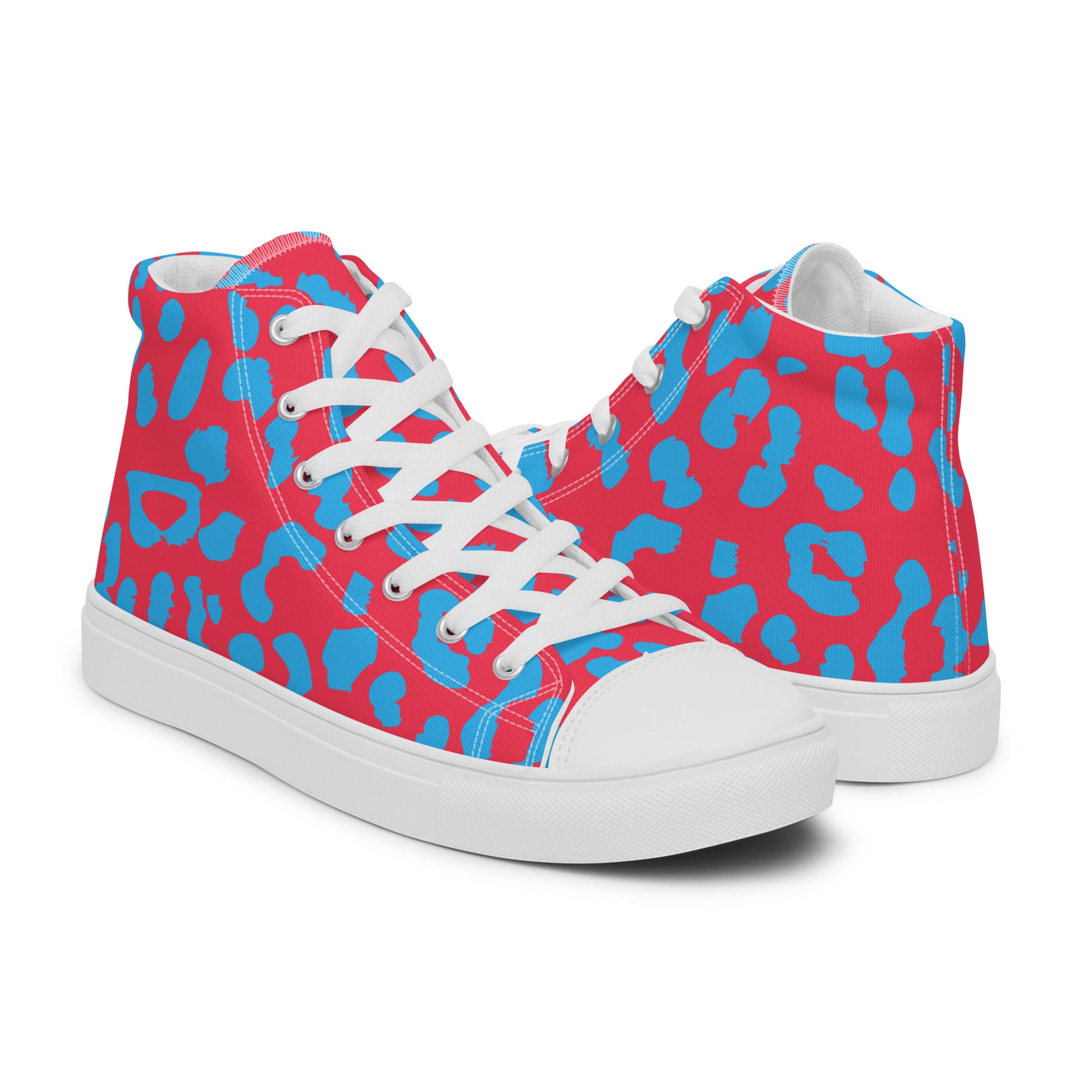 Leaping Leopard Women’s High-Top Canvas Shoes - Viodiama Artistry