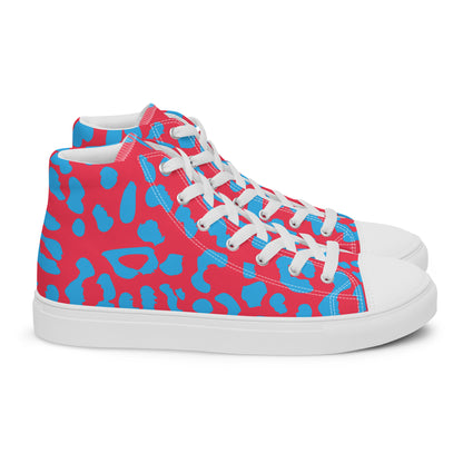 Leaping Leopard Women’s High-Top Canvas Shoes - Viodiama Artistry