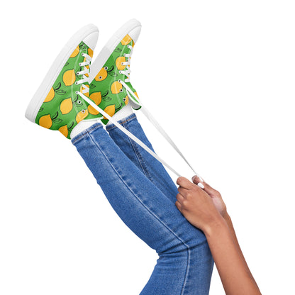 Fresh Lemons Women’s High-Top Canvas Shoes - Viodiama Artistry